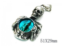 HY Stainless Steel 316L Skull Pendant-HYC27P1012HHW