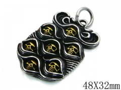 HY Stainless Steel 316L Skull Pendant-HYC27P1379HJT