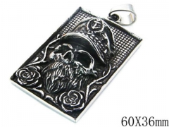 HY Stainless Steel 316L Skull Pendant-HYC27P1322HZZ