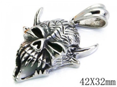 HY Stainless Steel 316L Skull Pendant-HYC27P1064HHZ