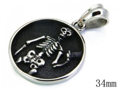 HY Stainless Steel 316L Skull Pendant-HYC27P1165HIZ