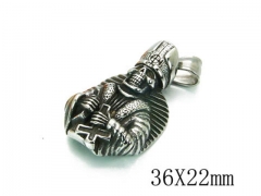 HY Stainless Steel 316L Skull Pendant-HYC27P1658HGG