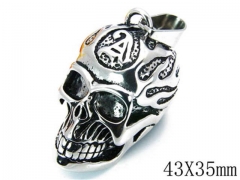 HY Stainless Steel 316L Skull Pendant-HYC73P0049OL