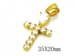 HY Stainless Steel 316L Cross Pendant-HYC13P0490HJA