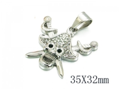 HY Stainless Steel 316L Skull Pendant-HYC13P0057HZO