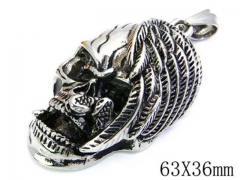 HY Stainless Steel 316L Skull Pendant-HYC27P1197HMZ