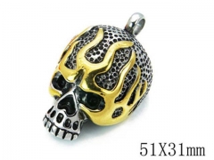 HY Stainless Steel 316L Skull Pendant-HYC27P1232HKZ