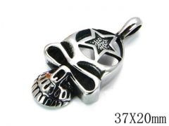 HY Stainless Steel 316L Skull Pendant-HYC73P0048MZ