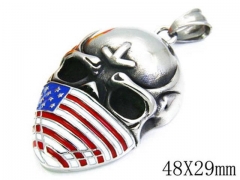 HY Stainless Steel 316L Skull Pendant-HYC27P1101HIZ