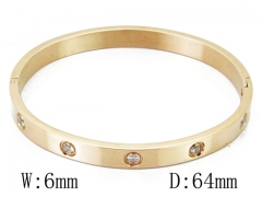 HY Wholesale Stainless Steel 316L Bangle(Crystal)-HY42B0163HOL