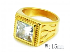 HY Stainless Steel Big-Crystal Rings-HYC31R0012HIF