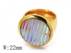 HY Stainless Steel Big-Crystal Rings-HYC06R0154