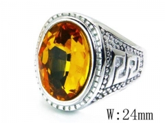 HY Stainless Steel Big-Crystal Rings-HYC16R0314HEE