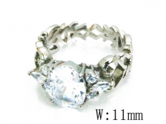 HY Stainless Steel Big-Crystal Rings-HYC30R0587HKS