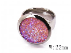 HY Stainless Steel Big-Crystal Rings-HYC06R0148