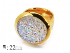 HY Stainless Steel Big-Crystal Rings-HYC06R0147