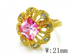 HY Stainless Steel Big-Crystal Rings-HYC46R0009HIT