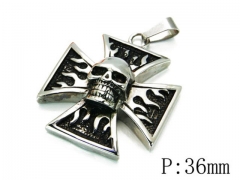 HY Stainless Steel 316L Skull Pendant-HYC45P0015NE