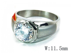 HY Stainless Steel Big-Crystal Rings-HYC45R0187HHF