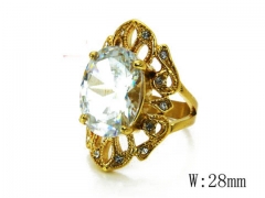 HY Stainless Steel Big-Crystal Rings-HYC45R0143HIF