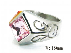 HY Stainless Steel Big-Crystal Rings-HYC31R0068HEE