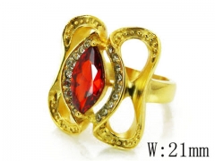 HY Stainless Steel Big-Crystal Rings-HYC46R0013HIB