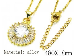 HY Stainless Steel 316L CZ Necklaces-HY54N0633OY