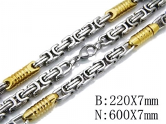 HY Stainless Steel 316L Necklaces Bracelets (Two Tone)-HY55S0207I20