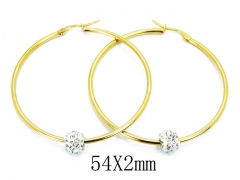 HY Stainless Steel 316L Crystal Hoop Earrings-HY08E0115JF