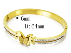 HY Wholesale Stainless Steel 316L Bangle(Crystal)-HY19B0065HOF