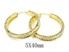 HY Stainless Steel 316L Crystal Hoop Earrings-HY23E0020HCC