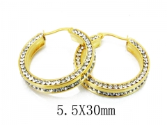 HY Stainless Steel 316L Crystal Hoop Earrings-HY23E0021OF