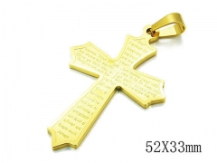 HY Stainless Steel 316L Cross Pendant-HYC09P0522LA