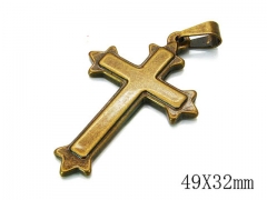 HY Stainless Steel 316L Cross Pendant-HYC70P0436KLV