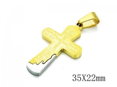 HY Stainless Steel 316L Cross Pendant-HYC09P0462PR