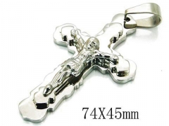 HY Stainless Steel 316L Cross Pendant-HYC08P0736OV