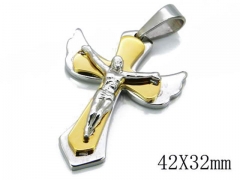 HY Stainless Steel 316L Cross Pendant-HYC08P0098N0