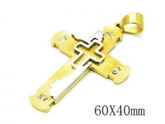 HY Stainless Steel 316L Cross Pendant-HYC09P0581HJR