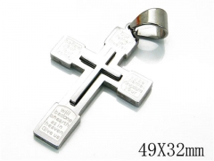 HY Stainless Steel 316L Cross Pendant-HYC09P0473HIW