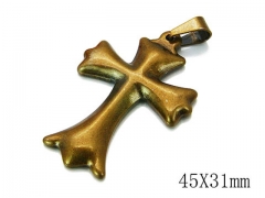 HY Stainless Steel 316L Cross Pendant-HYC70P0441KLR