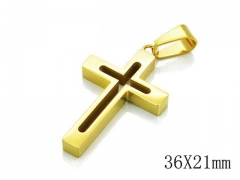 HY Stainless Steel 316L Cross Pendant-HYC59P0300MB