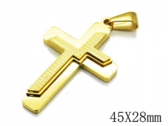 HY Stainless Steel 316L Cross Pendant-HYC09P0490HHG