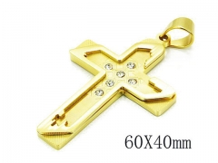 HY Stainless Steel 316L Cross Pendant-HYC09P0584HJR