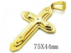 HY Stainless Steel 316L Cross Pendant-HYC08P0668HIS