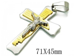 HY Stainless Steel 316L Cross Pendant-HYC08P0748HHR