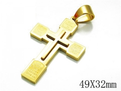 HY Stainless Steel 316L Cross Pendant-HYC09P0475HJS