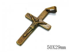 HY Stainless Steel 316L Cross Pendant-HYC70P0435KLX