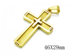 HY Stainless Steel 316L Cross Pendant-HYC09P0464HGG