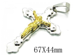 HY Stainless Steel 316L Cross Pendant-HYC08P0735PC