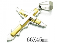 HY Stainless Steel 316L Cross Pendant-HYC08P0648PR